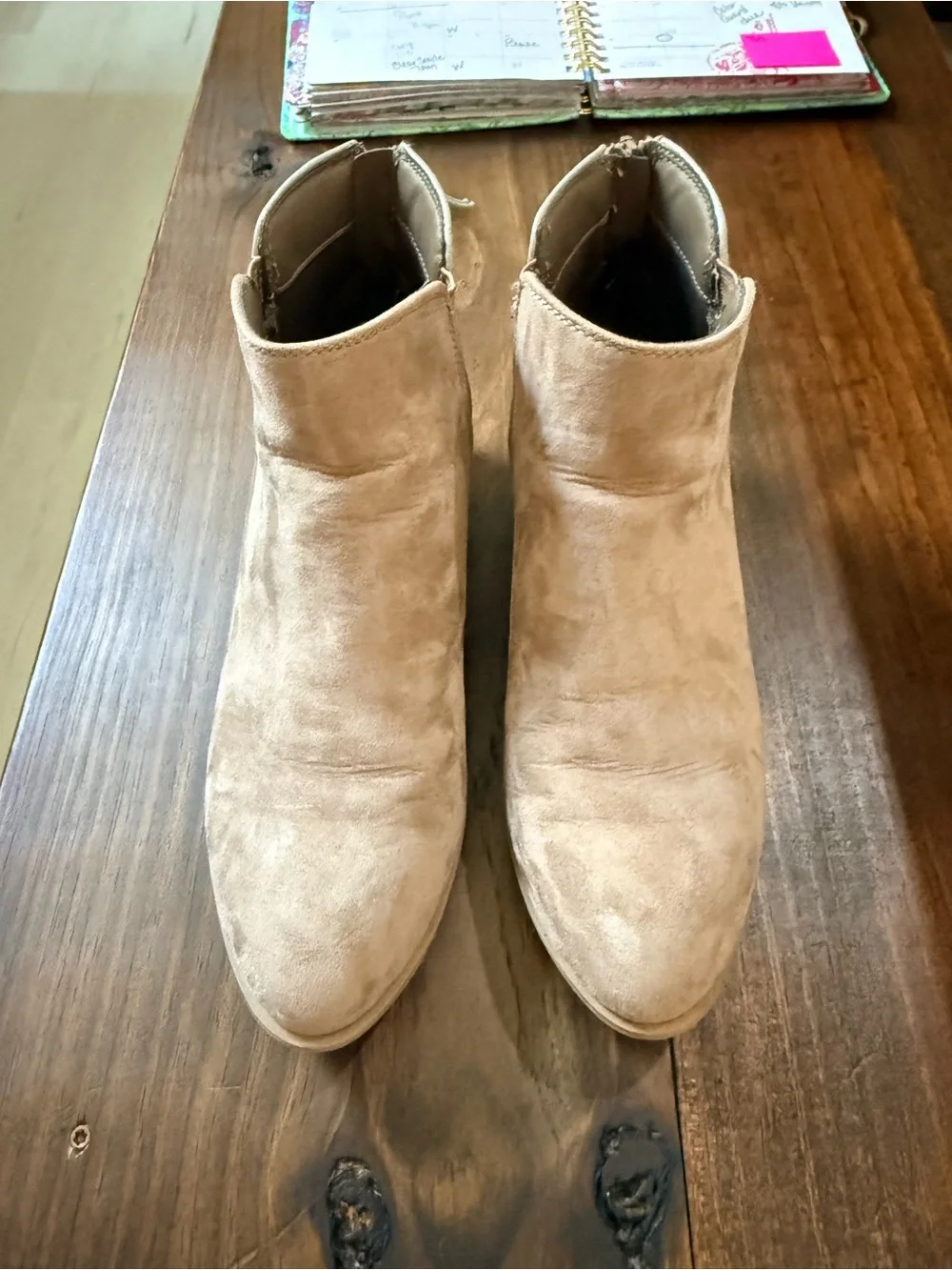 Candie's Beige Suede Ankle Booties